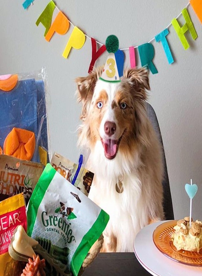 LINGANA Pet Birthday Hat with Interchangeable Numbers 1-10 | Adjustable Pet Party Cone Hat for Dogs & Cats | Puppy Birthday Photo Props for 1st to 10th Birthday Celebrations (Beige Birtgday Pet Hat) - Image 3